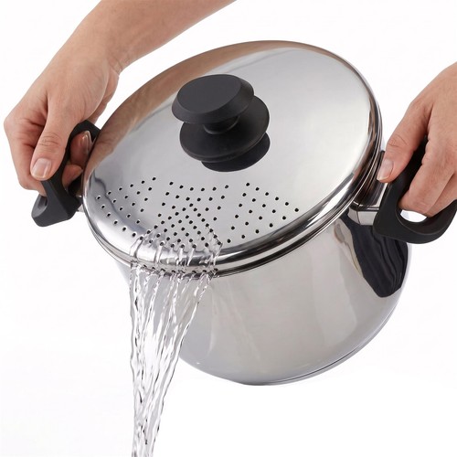 Stainless steel pasta pot with - steel,