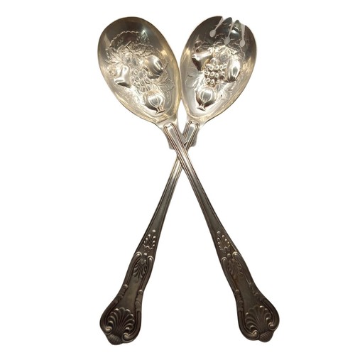Pair silver plated salad - silver,