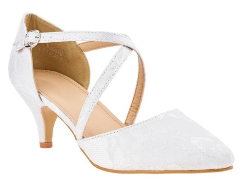 Ladies lace low - heel, pointed