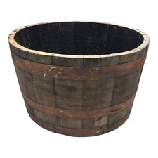 LARGE OAK HALF  BARREL PLANTER