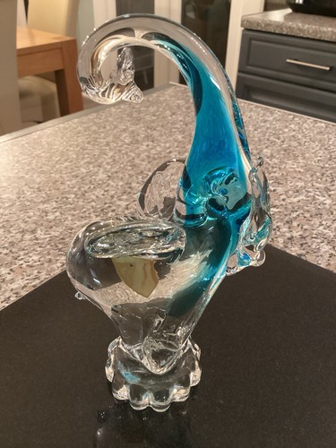Murano blue and clear glass - murano,