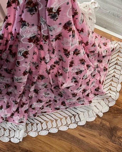 Pink multi colour broderie - colour,