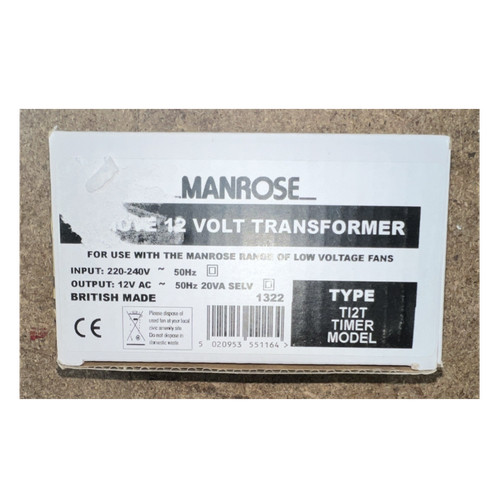 Manrose ti2t timer transformer - manrose,