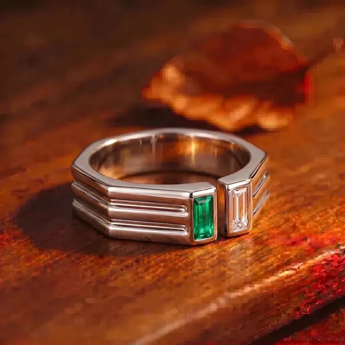 Mens emerald ring - emerald,