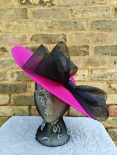 pink black large fascinator