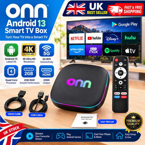 Onn android smart tv box - 4k,
