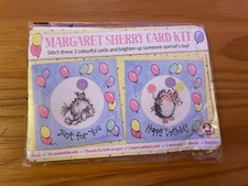 Card Making Kit - Cross Stitch - Margaret Sherry  - Cat / Hedgehog