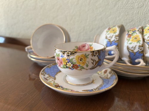 Grosvenor blue floral china - grosvenor,