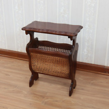 Mahogany Magazine Rack | Side Table | Mahogany & Rattan | NEW RCK022