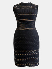 Alaia Black Dress- Cut-out Mini/short  Wool Fall/Winter Dress in 36FR