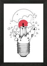 Broken Lightbulb with Figure