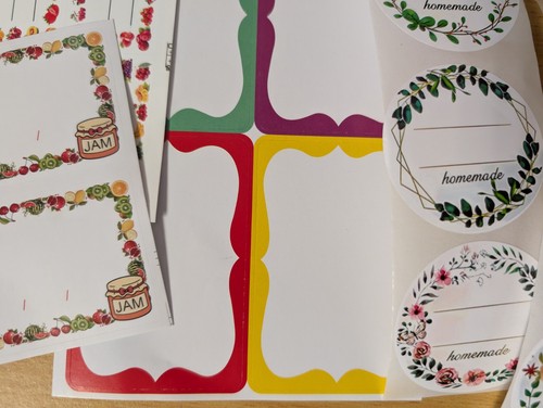 Self adhesive jam - jam, labels