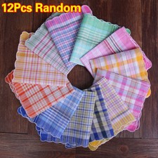 12Pcs Womens Handkerchiefs Ladies Hankies Cotton Blend Hankerchiefs Hanky Gift 