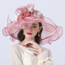 Organza Hat Church Dress Wide