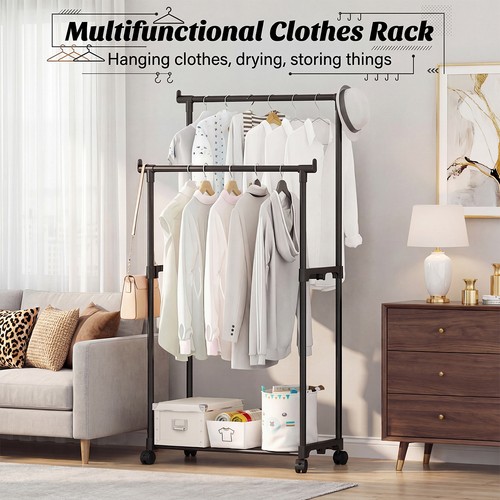 Double clothes rail storage - double,