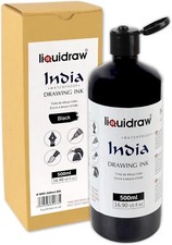 Liquidraw Black Drawing India Ink Waterproof 500ml Dip Pen Brushes Calligraphy