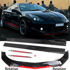 For Toyota Celica GTS Gloss Front Bumper Splitter Lip + Strut Rods & Side Skirts