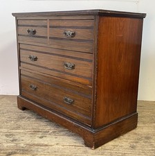 Maple & Co Antique Edwardian Mahogany Chest Of 4 Drawers Brass Handles DELIVERY*