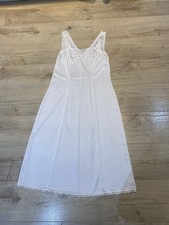 Vintage St Michael Silky White Lace Trim Nightie Negligee UK 12 NEVER WORN