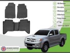 3D Car Mats Rubber Floor Mats For Toyota Hilux Double C 2005-2015 Allweather