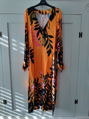 Orange floral kaftan style - orange,