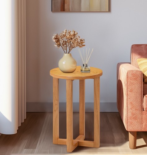 Round side table small - small, oak