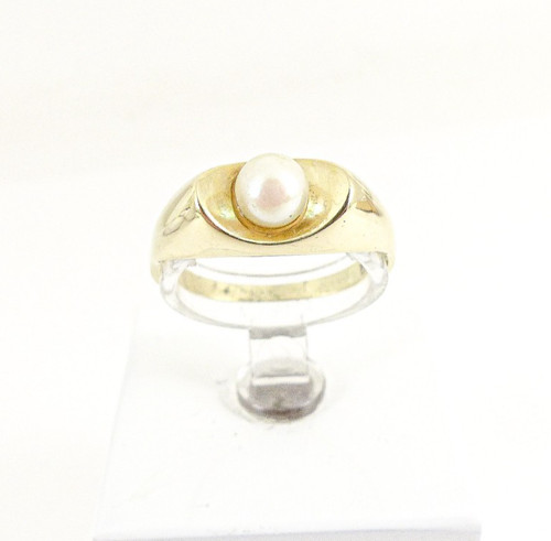 14ct gold pearl ring solitaire - pearl,