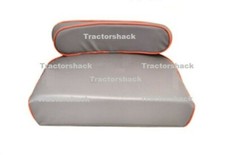 Massey Ferguson 35X Tractor Seat Cushion and Back Rest Set, Grey With Red Piping