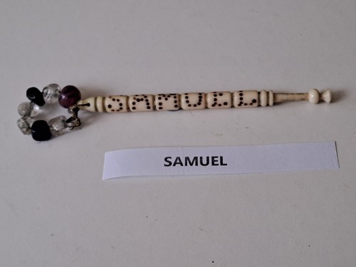 Antique bone lace bobbin with - lace,