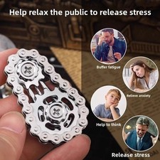 Metal Bike-Chain Gear Fidget Spinner – EDC Stress-Relief Finger Gyro Toy