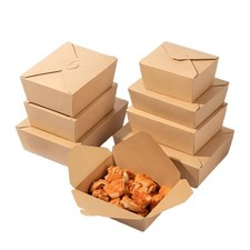 Kraft Food Box Deli Takeaway Noodles Rice Pasta Folding Lids Biodegradable Meal