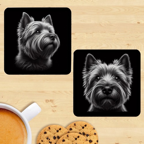 Cairn terrier coasters - set, of