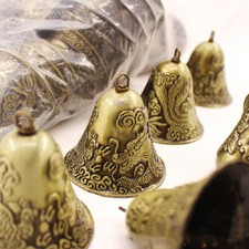 Antique Brass Wall Bell School Pub Dinner Door Sheep Cow Animal Grazing Farm 6cm