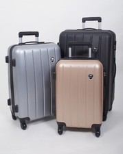 Suitcase Set of 3 ABS Cabin Hard Shell Luggage Travel Trolley 4Wheel Lightweight