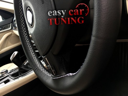 Black genuine leather steering - black,