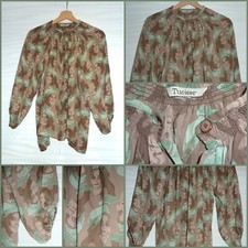 TUCKER SILK BLOUSE - LARGE  -
