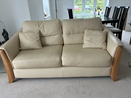 Cream large two seat - seat, leather