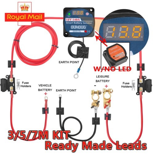 Split charge relay kit - charge,