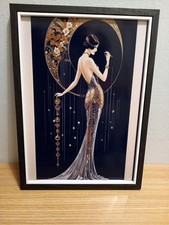 Lady In The Moon Art Deco