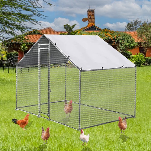 Large metal chicken coop hen - large,