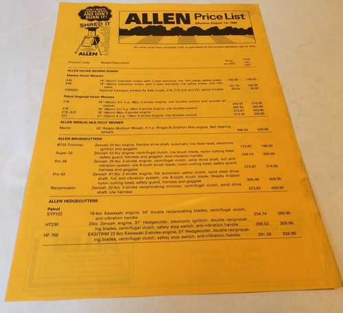 Allen power equipment - allen,