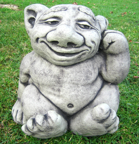 Funny troll picking ear garden - picking,