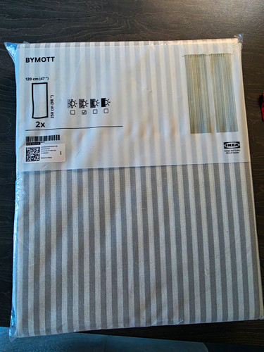 Ikea bymott striped grey - striped, grey/white