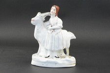 Antique Victorian girl with goat Staffordshire figure circa.1860 E