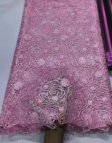 Metallic guipure lace fabric - guipure,