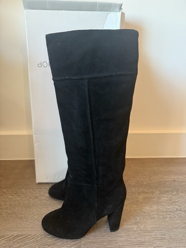 Women black suede topshop - suede,