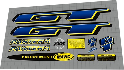 1997 pantera blue decal set - gt,