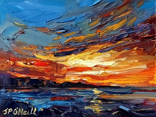 Sunset sky oil - sunset,