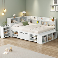 4ft6 Double Wooden Storage Bed