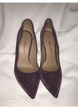 Pura Lopez Ladies Pumps Excellent Condition Size 36 Leather Glitter Heel 11 Italy 